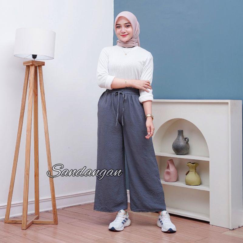 Celana Kulot Cringkel Wanita | Kulot Cringkel Wanita Kekinian | Celana Panjang Kulot All Size