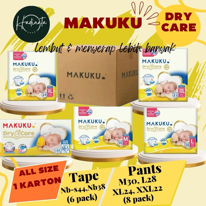 1 Karton - Makuku Dry Care NB-S44/M30/L28/XL24/XXL22