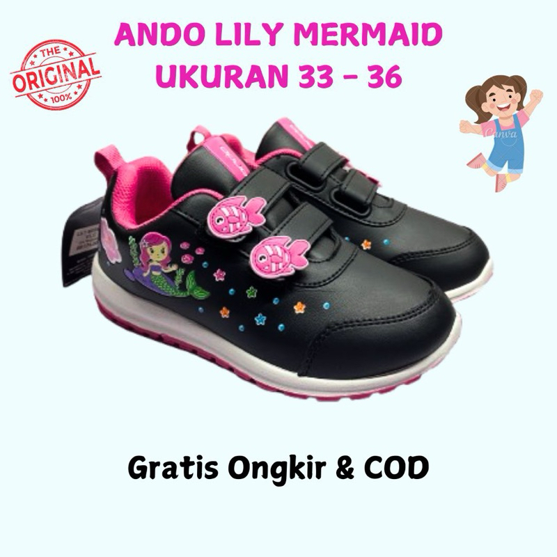 Sepatu Sekolah Anak Perempuan ANDO LILY MERMAID Fashion