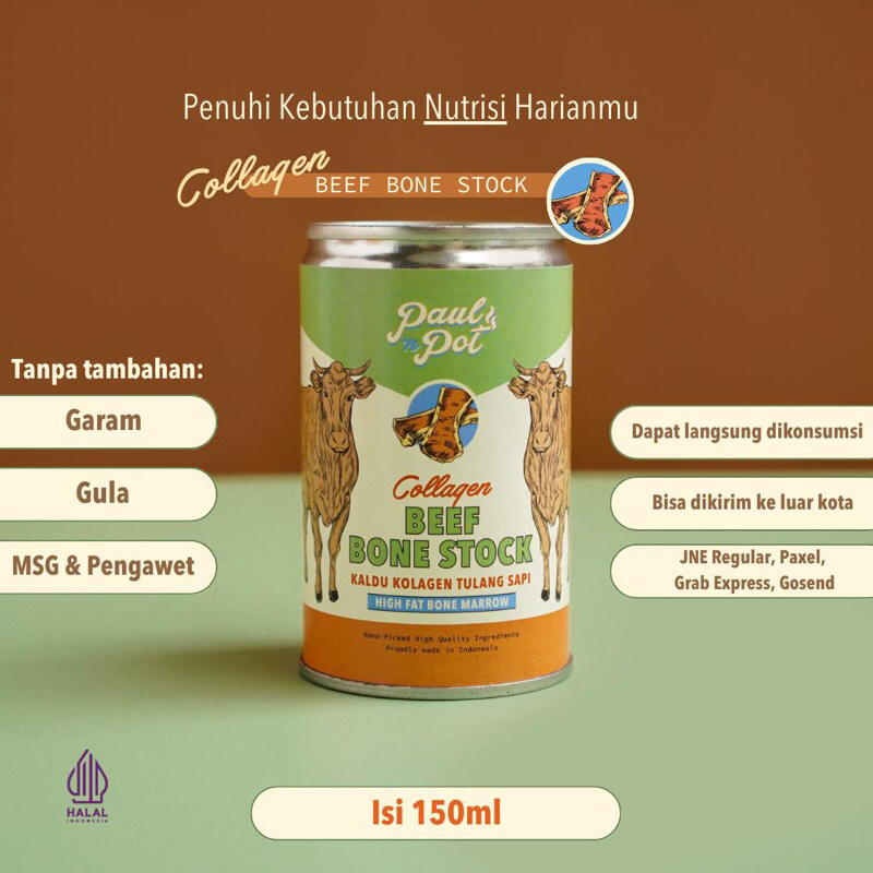 

Paul n Pot BEEF Bone Stock Collagen Kaldu Tulang Sapi Kolagen Halal 150ml