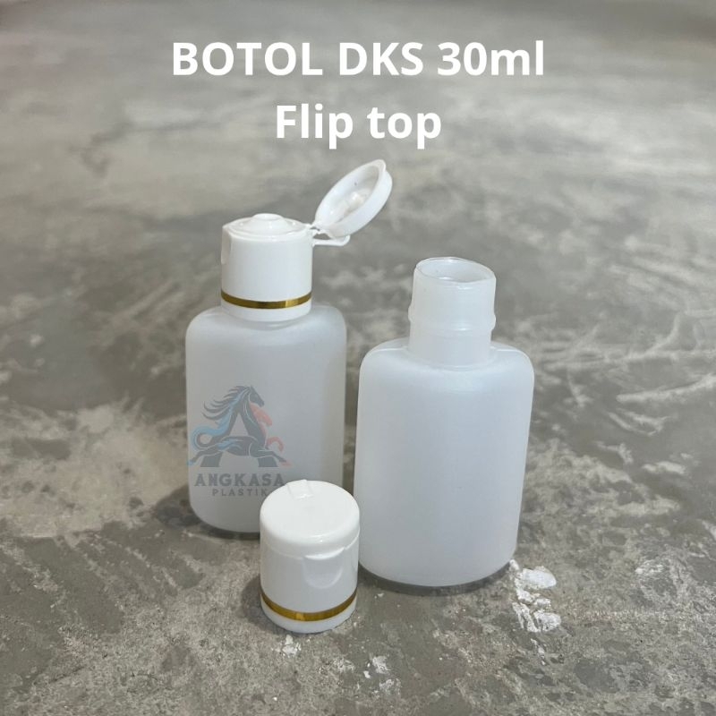 botol DKS 30ml / botol Flip top / botol Fliptop / botol putih toner / botol toner 30 ml / botol 30 m