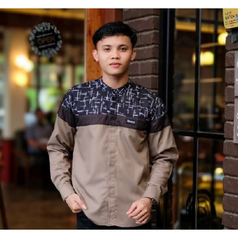 Baju koko Pria Lengan panjang Original El rumi motif senopati Kombi batik Terbaru Terlaris