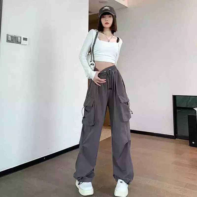 PALING LARIS celana cargo serut wanita highwaist pants korean style jumbo kulot big size PALING