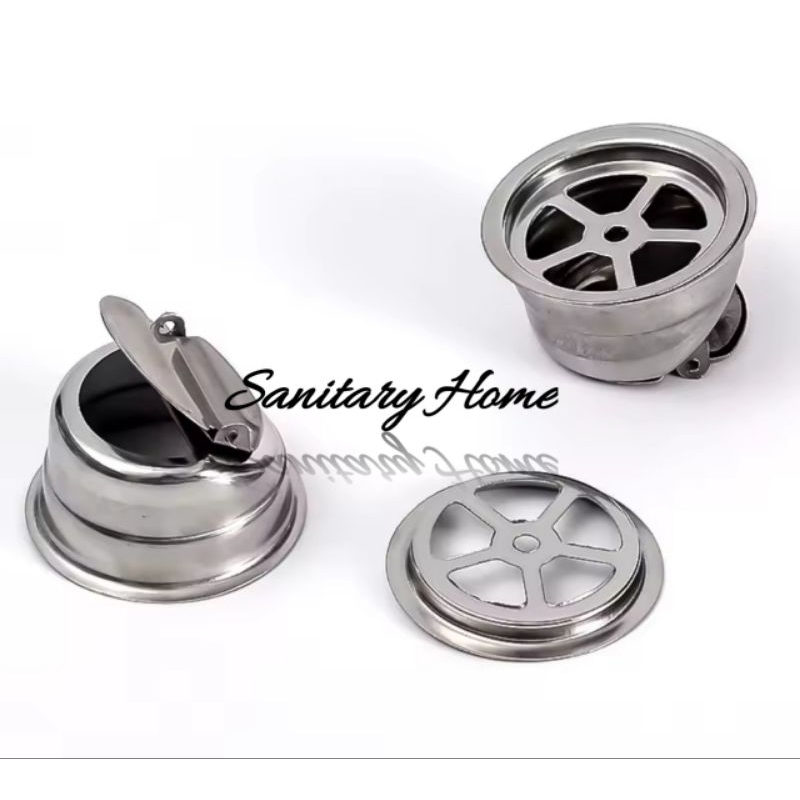 Strainer stainless saluran air kamar mandi pembuangan air kamar mandi katup no up