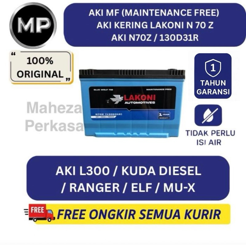 Aki N70Z / 130D31R / Aki Kering N70Z / Aki Pajero / Aki L300 / Aki Kering N70Z / Aki Kering N70ZL
