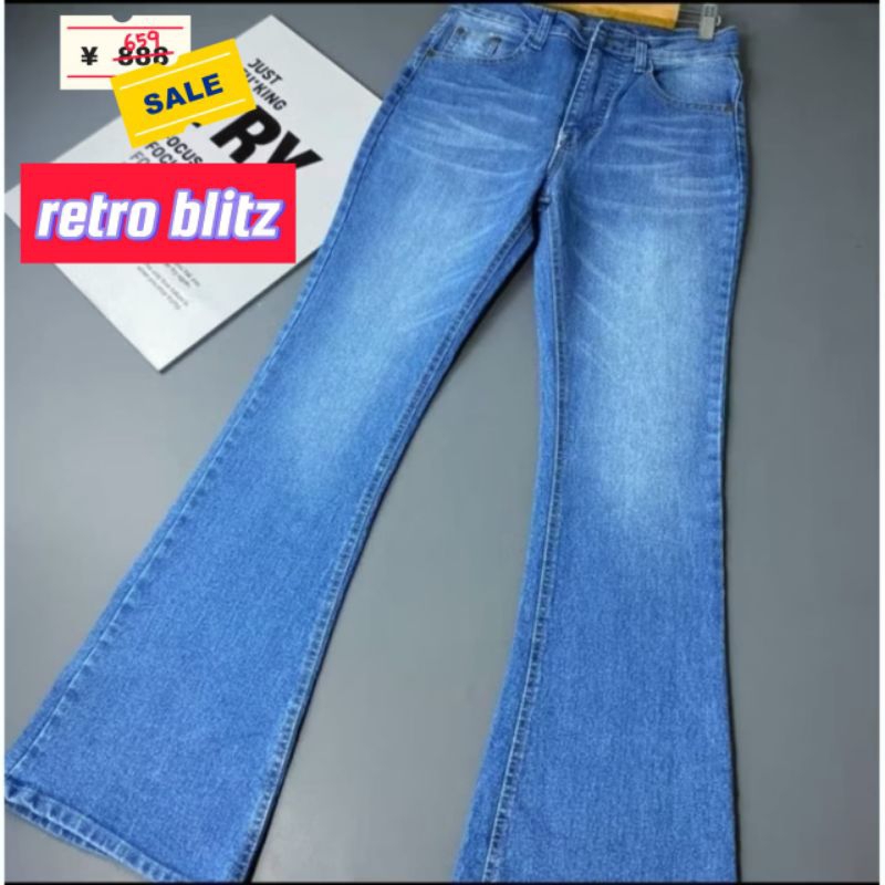 Highwaist Cutbray Jeans Retro 114 - Celana Jeans Cutbray Premium