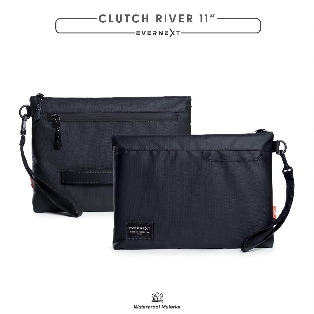 Evernext Tas Pinggang Clutch River 11" Hitam Tas Tangan Pria Anti Air Hand Bag Waterproof