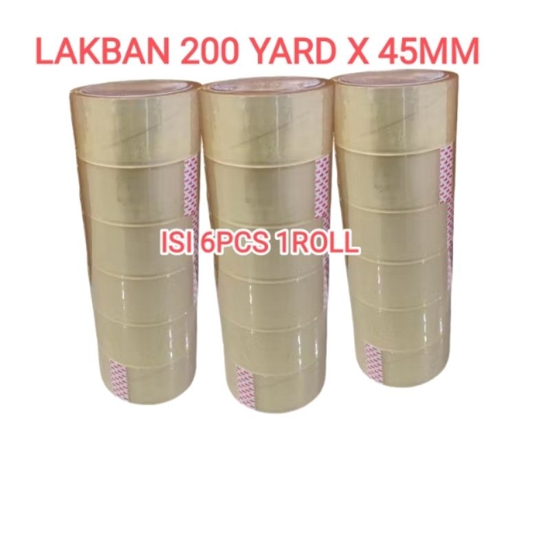 

Lakban Bening 1Slop Isi 6PCS Ukuran 200 Yard X 45MM