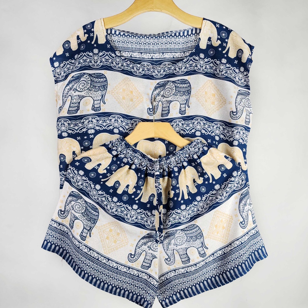 KODE F4U Setelan Baju Tidur Celana Pendek Bali Rayon Viola