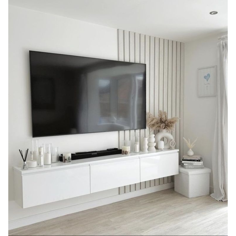 Rak tv gantung Meja tv gantung Meja tv Minimalis Terakit Meja tv aesthetic