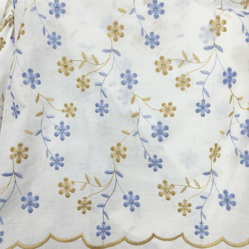 PROMO Kain Katun Bordir Premium/Kain Katun Bordir Meteran/Kain Katbol Meteran