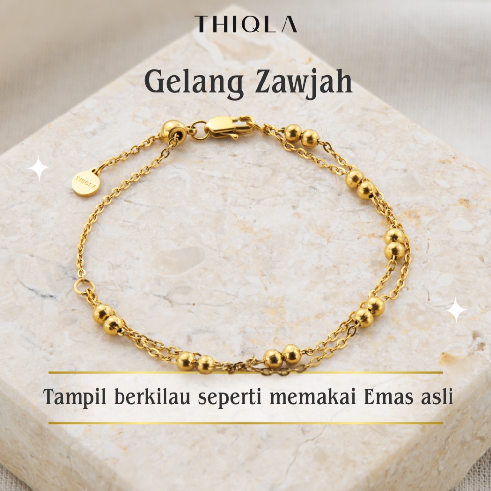 KODE U14Q THIQLA  Gelang Jedar 2 Layer ZAWJAH  Gelang Serut Aurel Mirip Gelang Emas Serut Model 225 