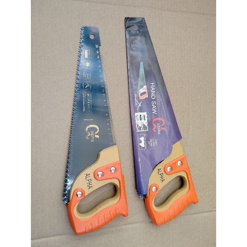 Alpha Gergaji Gagang Kayu 14 Inchi Gergaji Potong 2 Mata Tajam