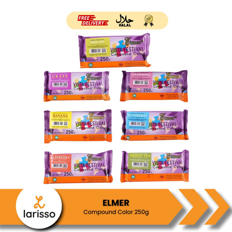 

Elmer Compound Vista Festival 250gr - Chocolate Compound Color- Cokelat Compound Warna untuk Ganache dan Dekorasi