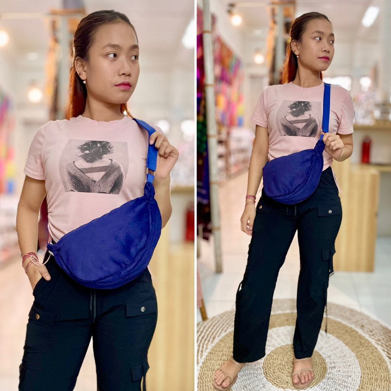 Tas Selempang/Sling Bag Corduroy/Sling Bag Unisex Half Moon 100%Katun Corduroy/Tas Bahu Corduroy/Tas