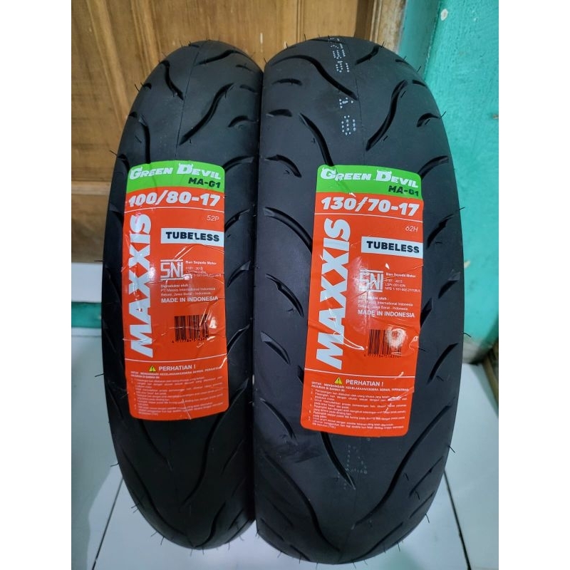 [Original Maxxis] [Ban Tubeless] Paket Sepasang Ban Motor Cbr 150 Cb 150R STREET FIRE Vixion Gsx R15