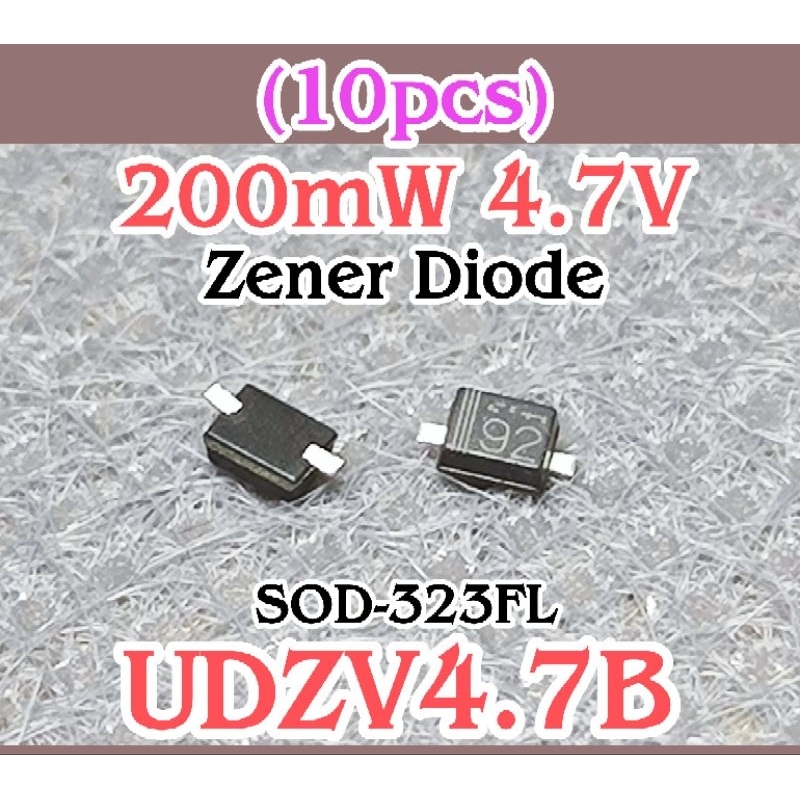 10pcs Dioda zener UDZV4.7B SMD 4.7v 200mW 4,7V SOD-323FL, Zener Diode mark 92