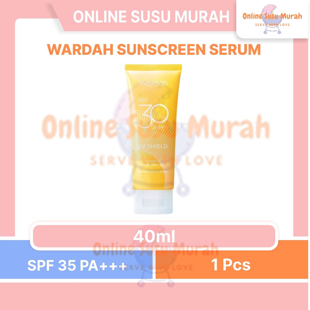 WARDAH UV SHIELD ESSENTIAL GEL SUNSCREEN SERUM SPF 35 PA+++ 40 ML PRLA