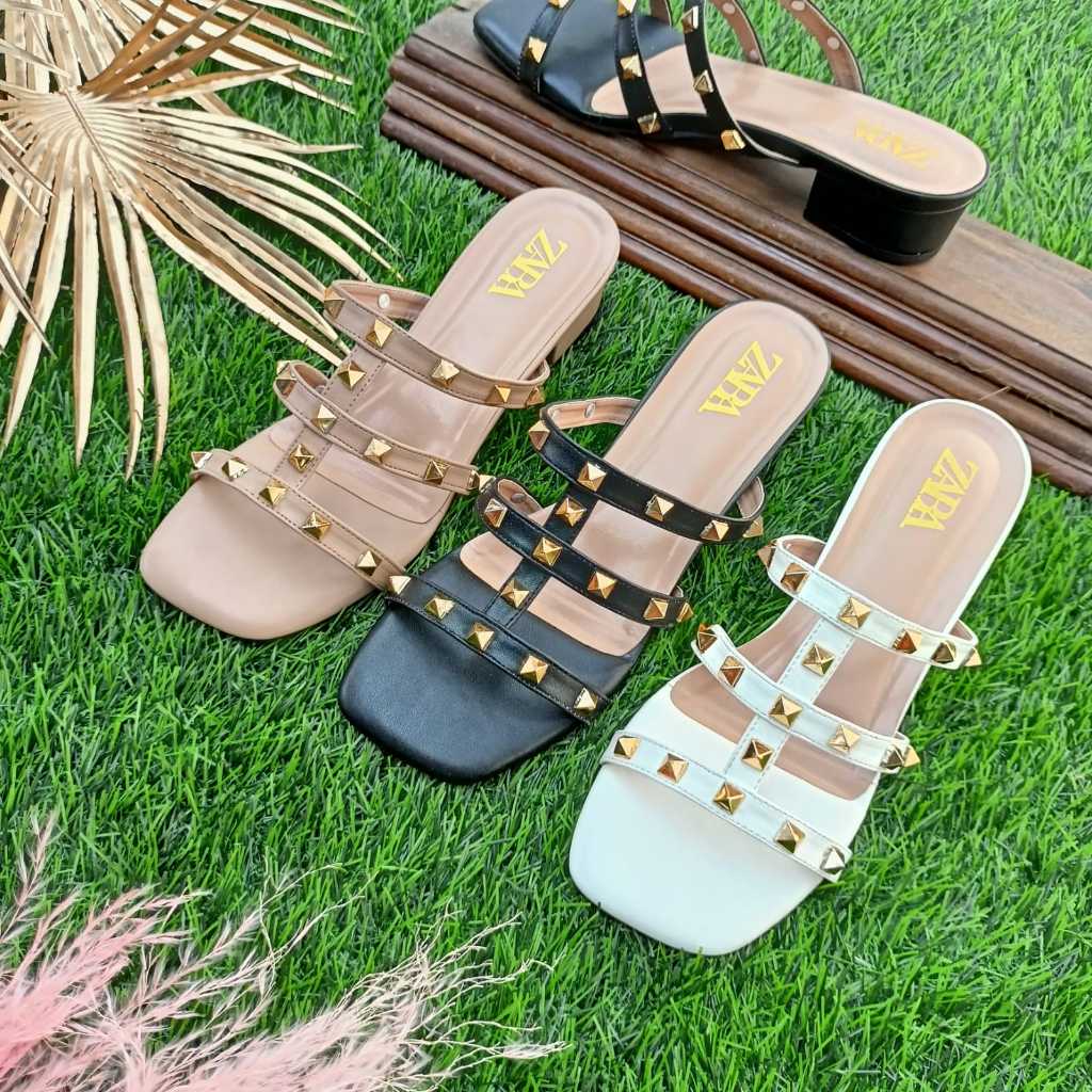 Sandal wanita ZARA high heels 3cm TERBARU SANDAL HEELS WANITA GLAMOUR STYLE KOREA TERLARIS