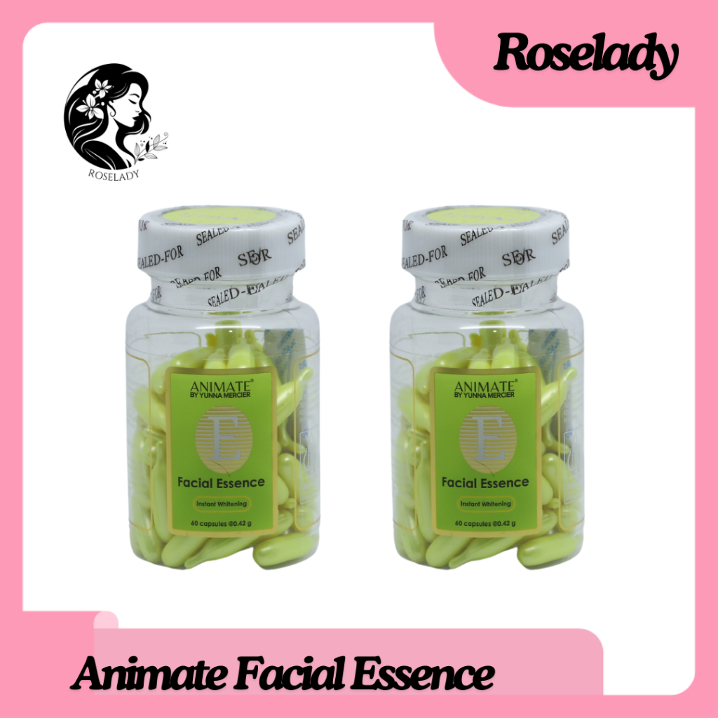 Animate Facial Essence - Isi 60 Kapsul  | Serum Wajah | Serum Vitamin E  Original Animate Skincare