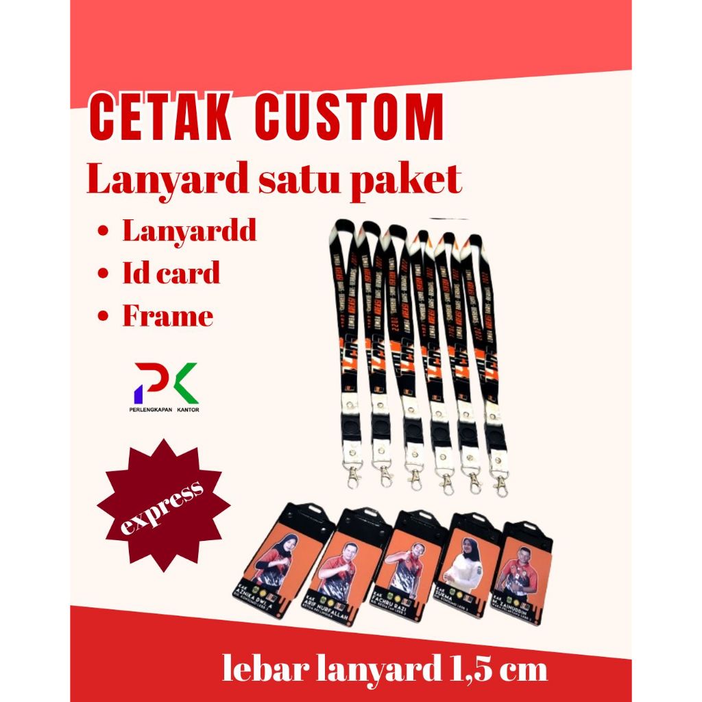 

EXPRESS!!! Cetak Lanyard Sublim 1,5cm 1 PAKET LENGKAP/ tali idcard print 1,5cm (1 HARI JADI)