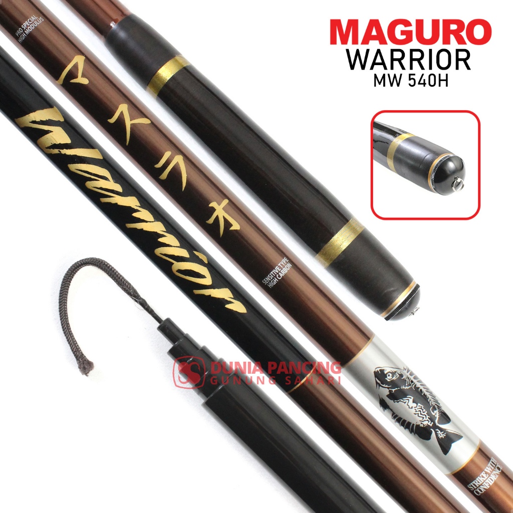 Joran Tegek Panjang Maguro Carbon Pole Warrior Pilih Ukuran