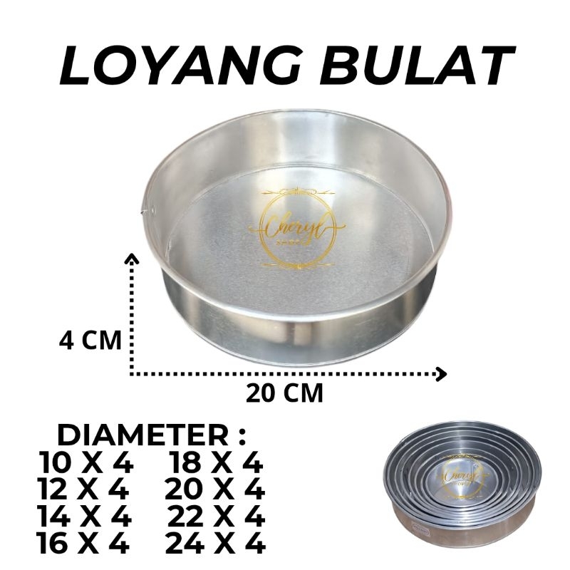 Lostklik (1 Pcs) Loyang Aluminium Bulat Tinggi 4 Cm, Diameter 10 Cm & 12 Cm & 14 Cm & 16 Cm & 18 Cm