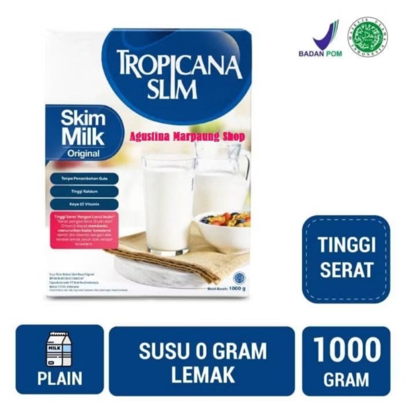 Tropicana slim Skim Milk  1 kg / 1000 gr , Coklat, coffee, original