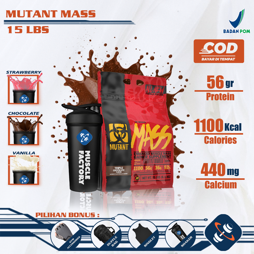 Mutant Mass 15 Lbs Weight Gainer Mutant Mass BPOM AOM