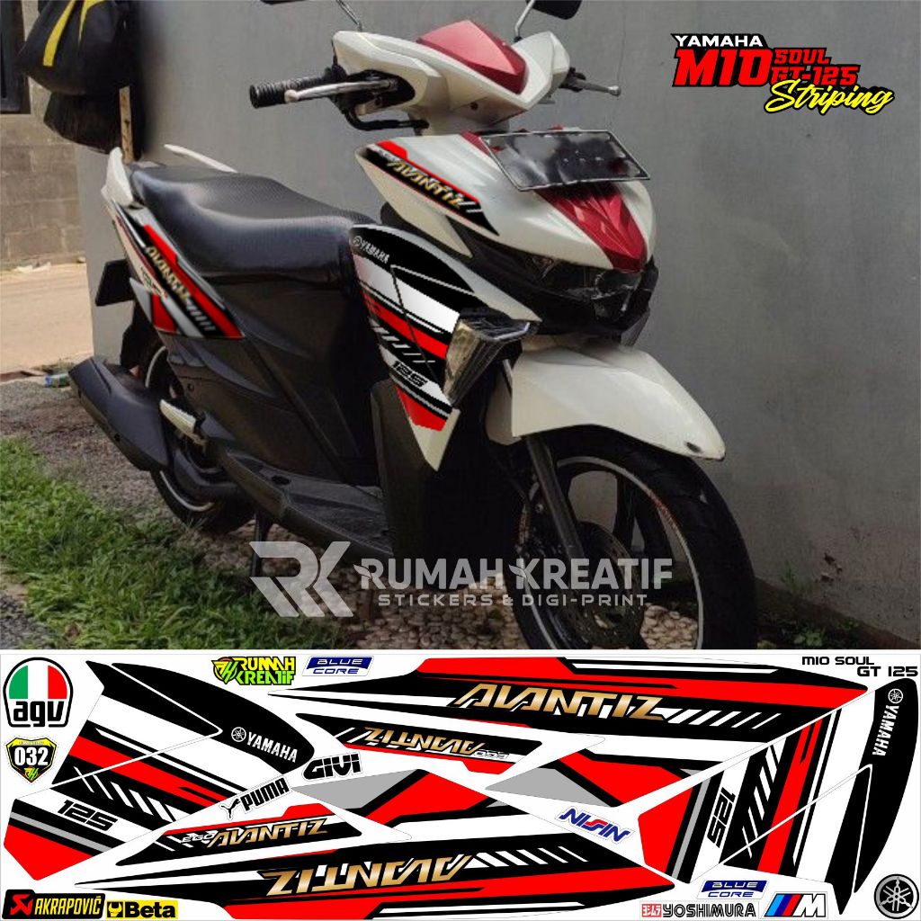 Striping Variasi Mio Soul Gt 125 2015-2023 New Decal Yamaha Mio Soul Gt 125 Led