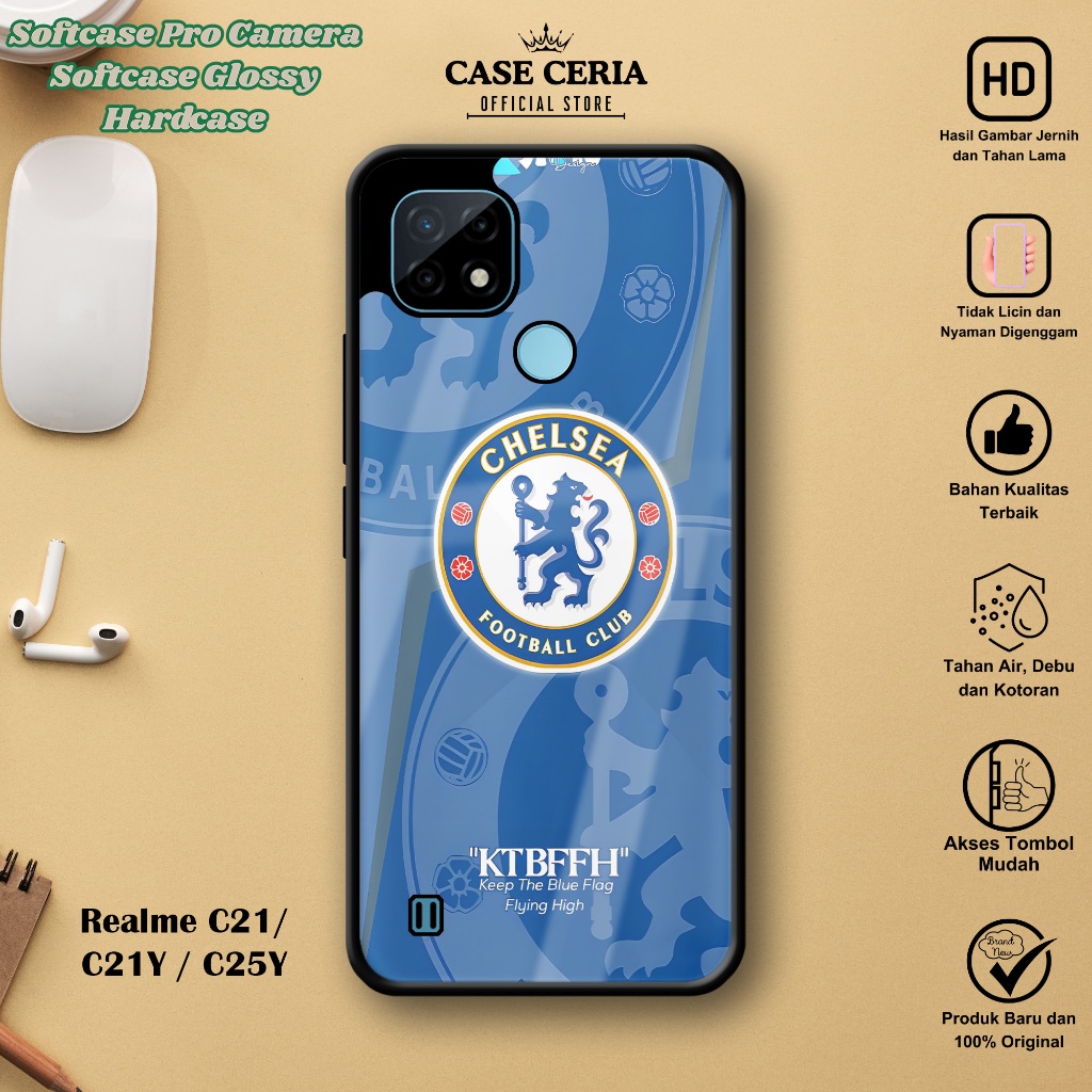 Case For Realme C21 / C21Y / C25Y - Casing HP Bola Chel– Softcase Pro Camera – Hardcase - Silikon HP
