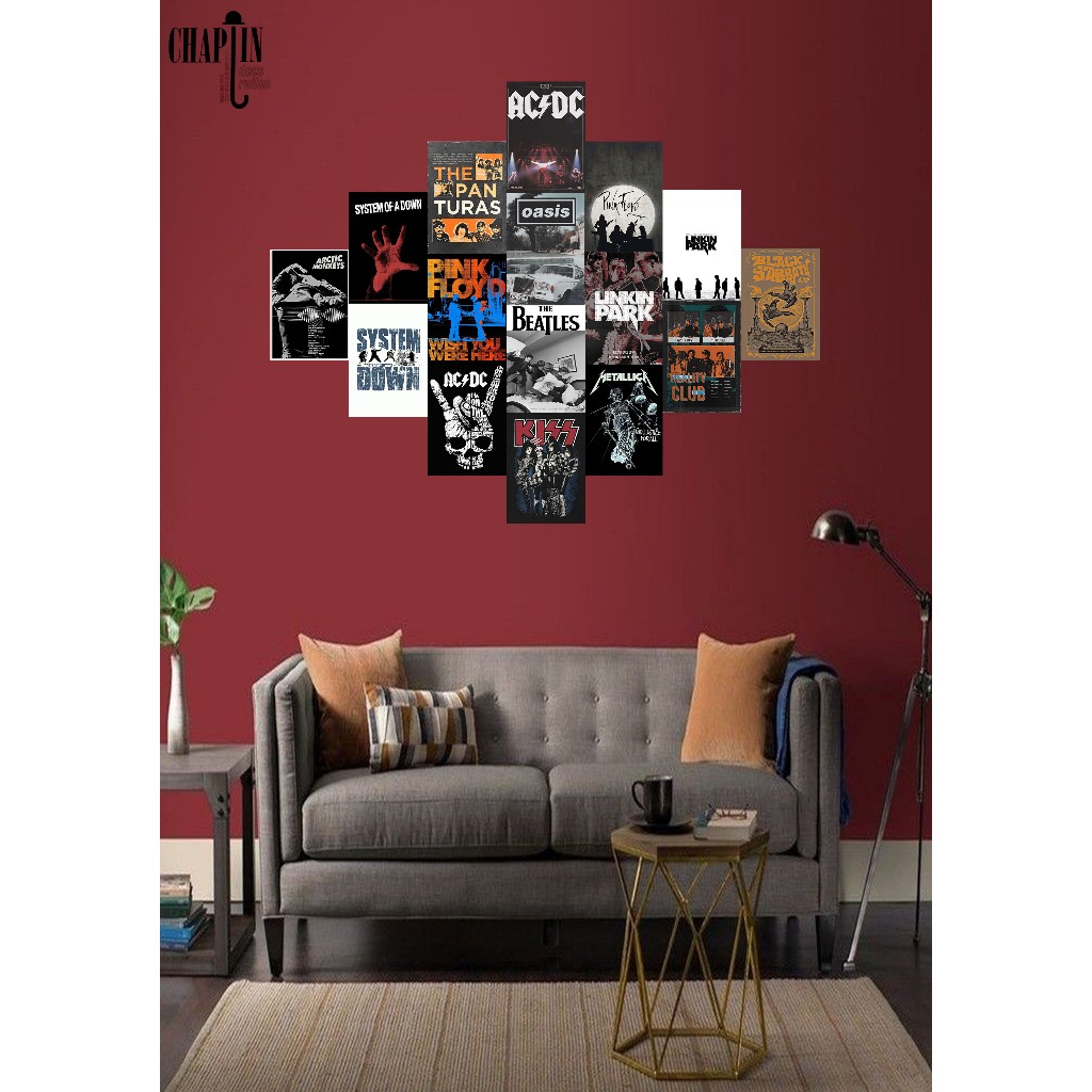 [COD] Poster dinding tema BAND METAL Aesthetic Ukuran A6 A4 A5 1 Paket isi 16 Pcs - Dekorasi Rumah H