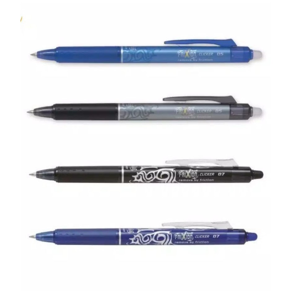 

Pulpen Pilot Frixion Ball Clicker 0,5 mm/0,7 mm Hitam - Biru/Pulpen Bisa Dihapus/Bolpoin/Pena