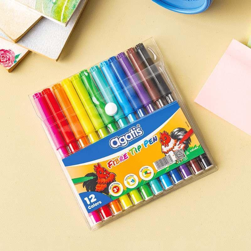 

Spidol 12 Warna Agatis Fiber Tip Pen FR-C-1201 Washable Color Pen