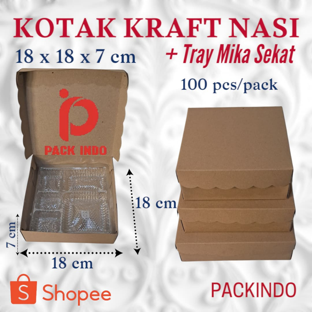 

Kotak Kraft ,Kotak Nasi Kraft + Tray Mika 4/5 sekat