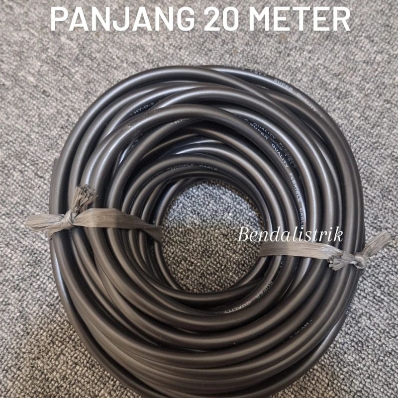 Kabel Listrik Serabut 2x1,5mm Hitam - Kabel Serabut HYO Hitam 2x1.5mm (Harga Permeter)