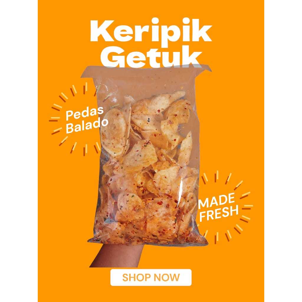 

Keripik Getuk Singkong Enak Gurih Renyah 3 Varian Rasa Original, Pedas Balado