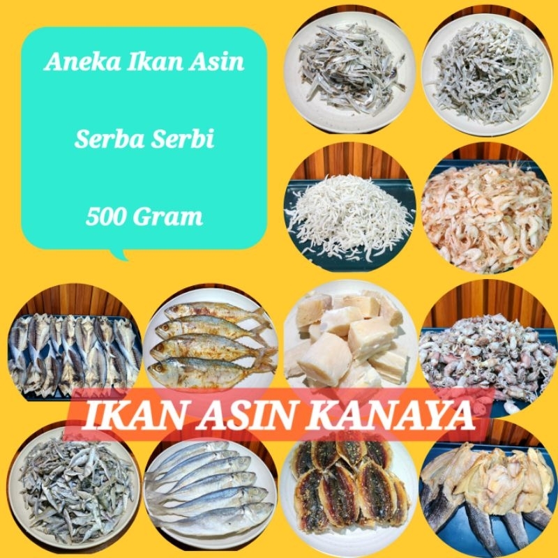

Aneka Ikan Asin Serba 500 Gram - Kemasan Vacum - IKAN ASIN KANAYA