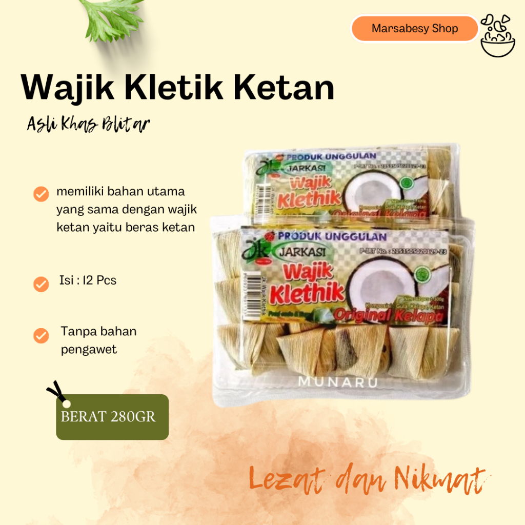 

NEW Wajik Kletik Ketan Blitar Jarkasi Wajit Original Kelapa MURAH BERKUALITAS