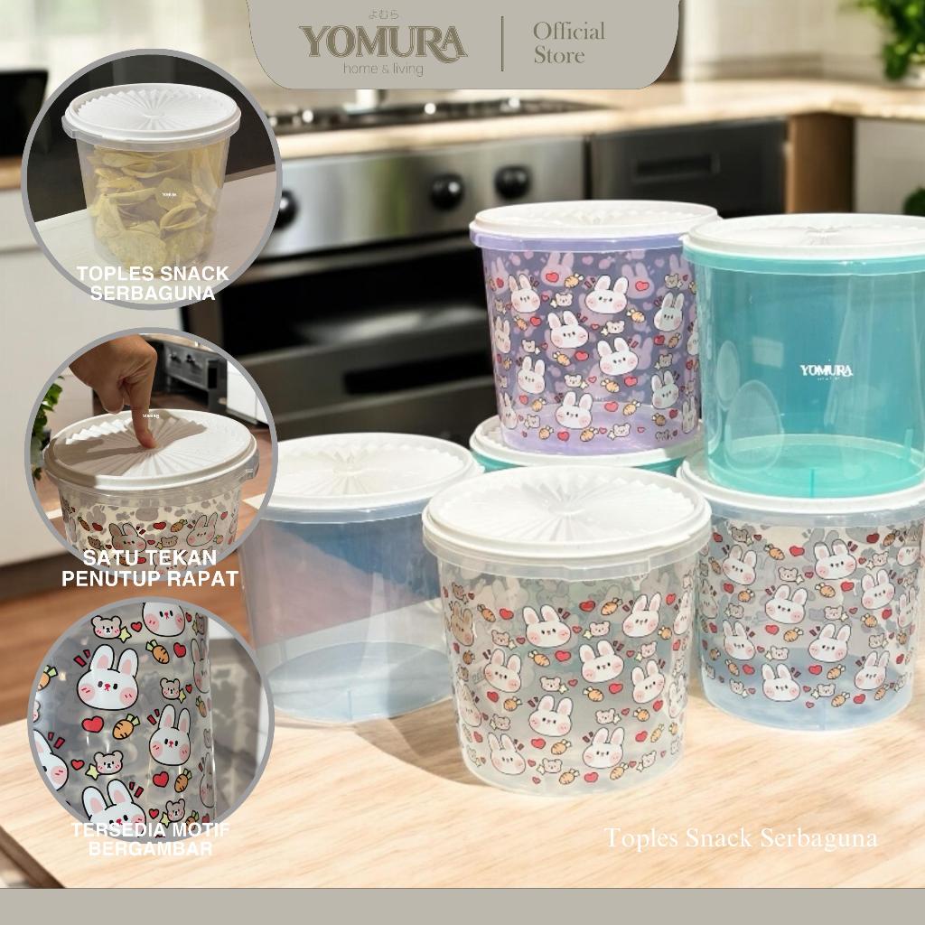 YOMURA Toples 5 Liter Snack Serbaguna Dengan Tutup / Tuperware Makanan Ringan / Wadah Tempat Penyimp