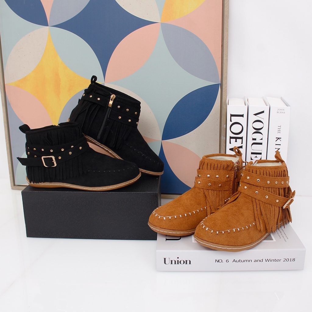 Yodra Boots Koboi Shoes Premium Suede/ Sepatu Boot Fashion Korea PU SB0006 Real Pict