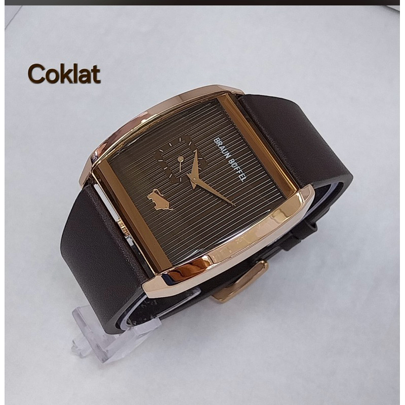 ORIGINAL JAM TANGAN BRAUN BUFFEL PRIA PREMIUM QUARTS STRAP KULIT KUAT
