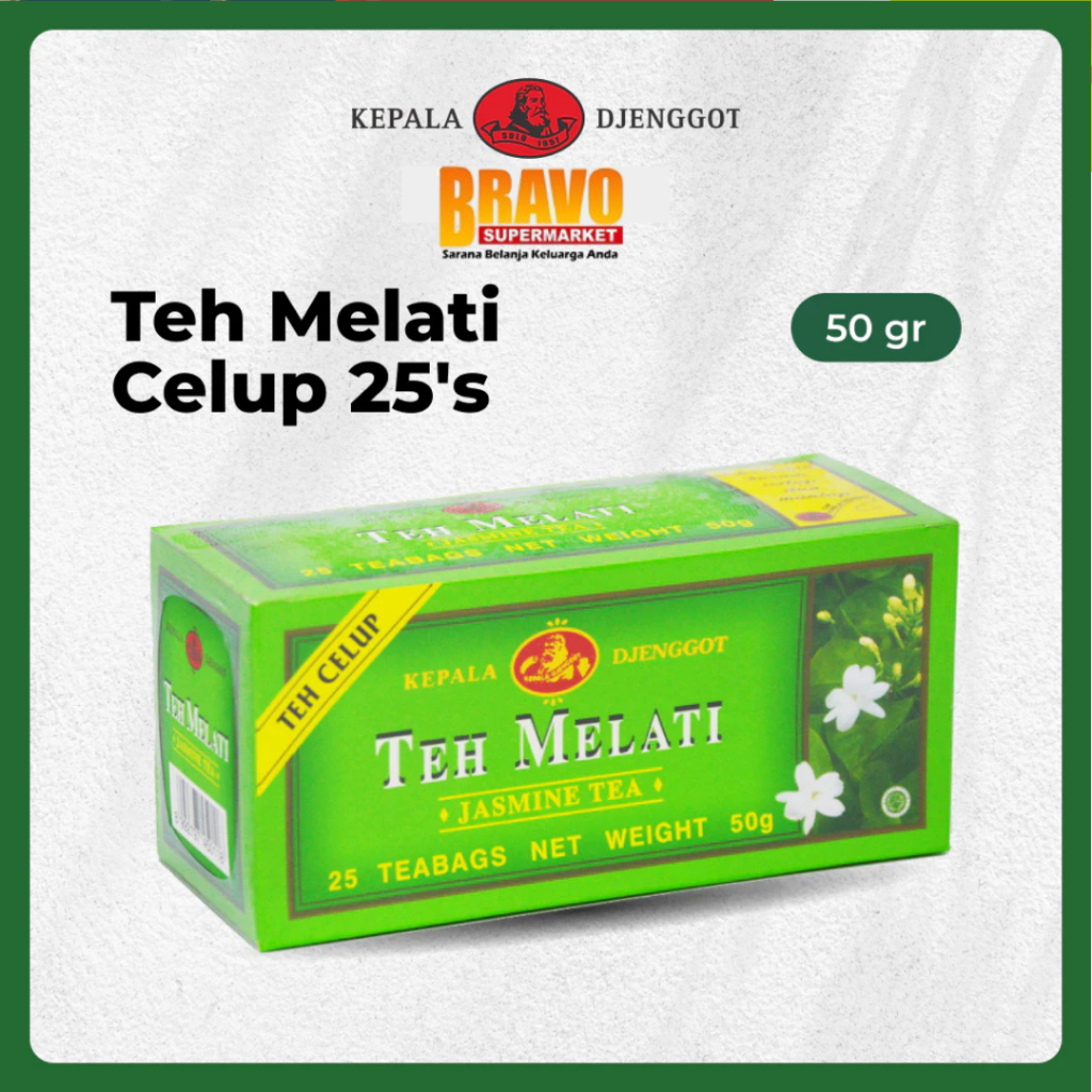 

Bravo Bojonegoro - Kepala Djenggot Teh Melati Celup 50GR