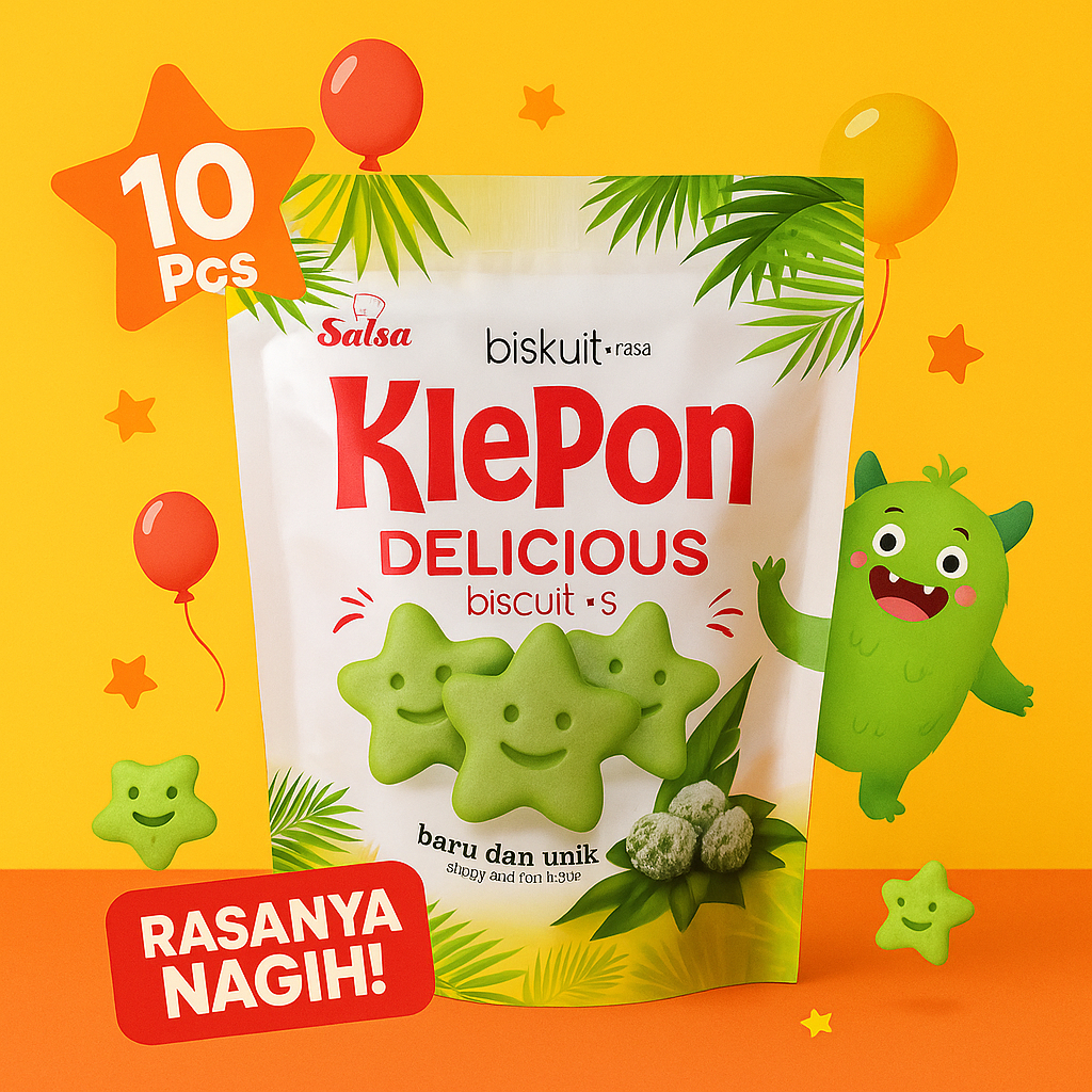 

[AF] SALSA Biskuit Sagu Klepon - Snack Tradisional Renyah Legit - Isi 10 Pouch - Cemilan Viral