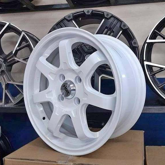 Velg Mobil Brio, Agya, Datsun, Ring 15 Velg Racing HSR TJH Palang White Putih