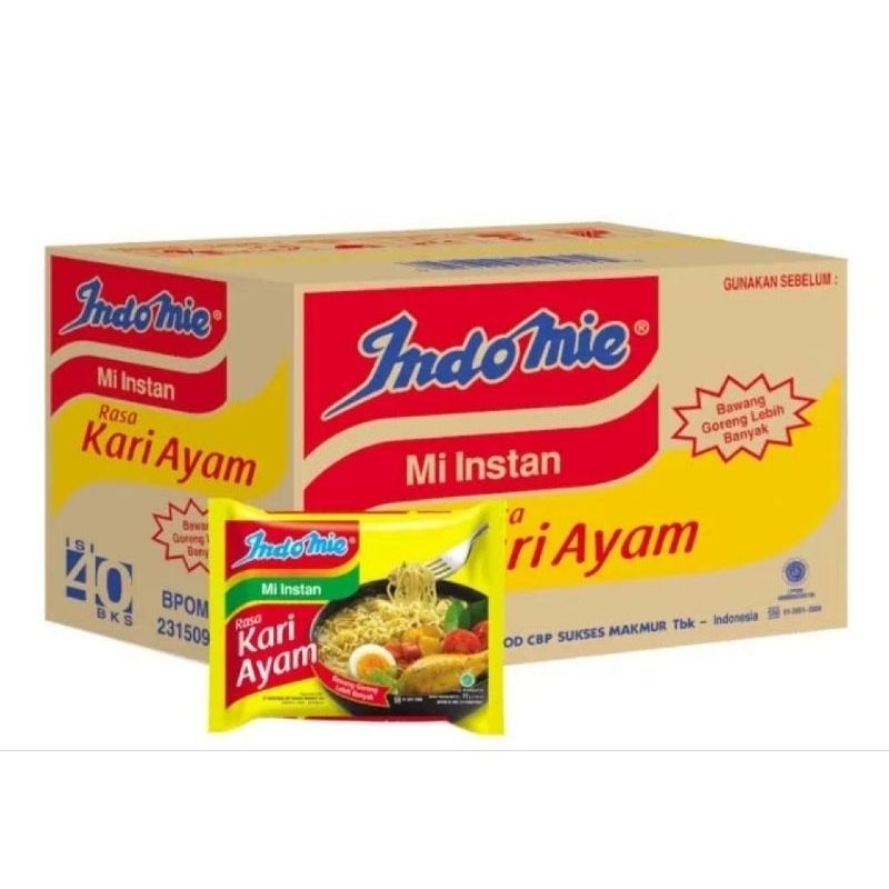 

Indomie Kari Ayam 72gr 1karton isi 40pcs