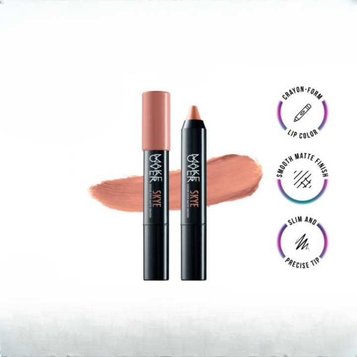 Lipstik Make Over Color Stick Matte Lip Crayon Pewarna Bibir Matte Finish Lip Color Pensil Slim Prec
