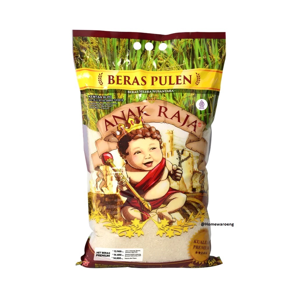 

ANAK RAJA BERAS SUPER PREMIUM 5KG / ANAK RAJA BERAS PULEN 5KG