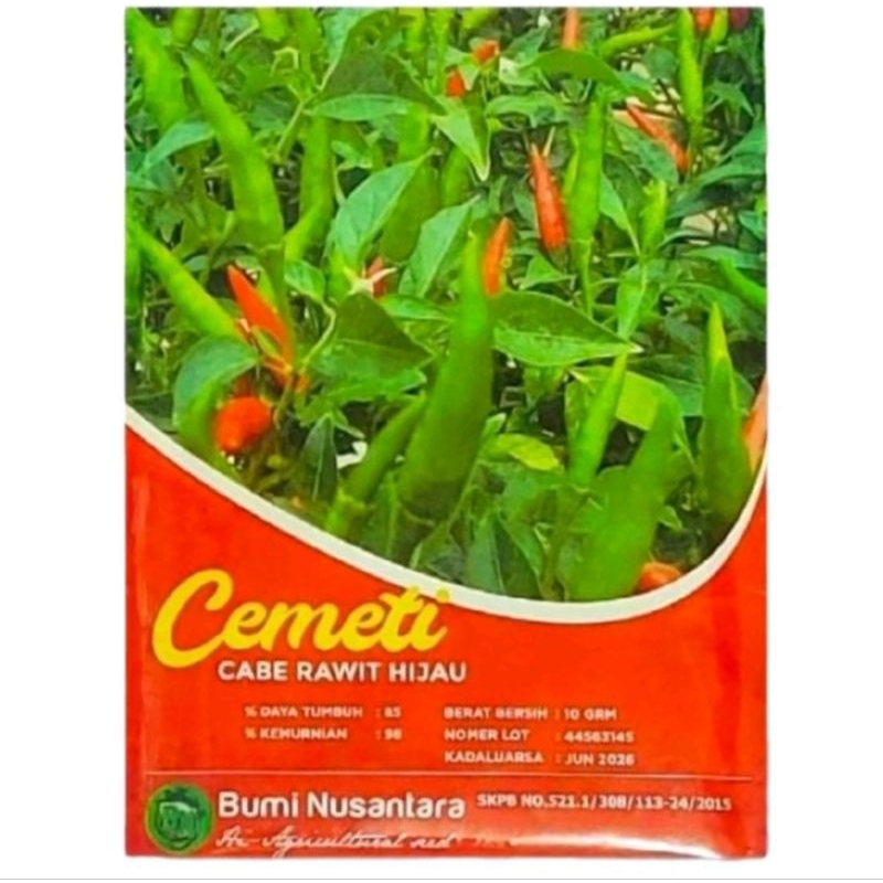 Termurah  Benih Bibit Cabe Rawit Hijau CEMETI Buah Tegak isi 10 gram