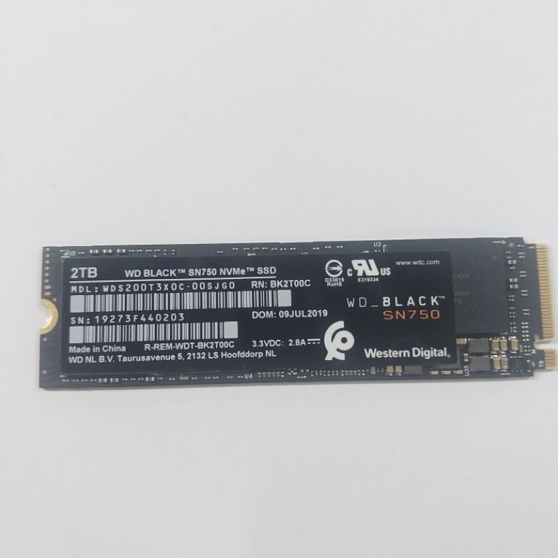 hardisk ssd m2 nvme 2280 2TB WD Black sn750 gen3 x4 murah